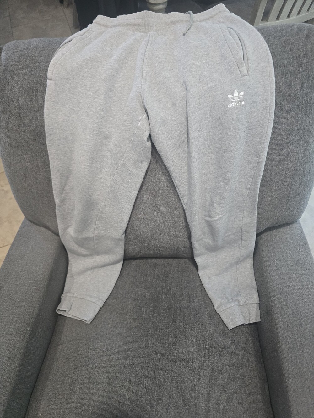 adidas Light Gray Trefoil Joggers